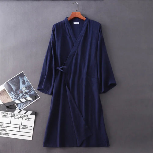 Japanese Cotton Crepe Kimono Robe – Unisex