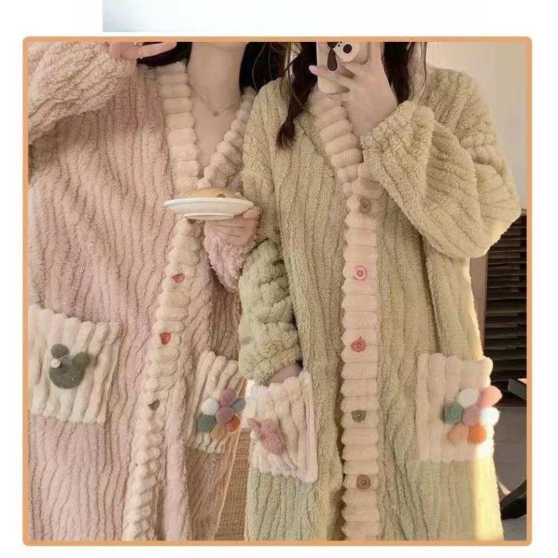 Coral Velvet Winter Bathrobe